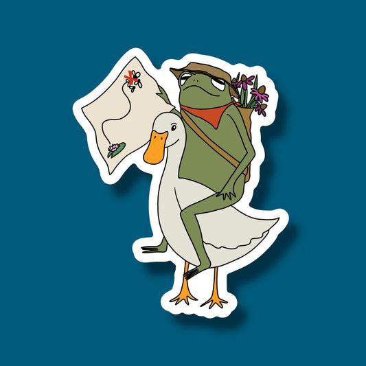 Frog n Goose Goin’ Explorin’ Sticker
