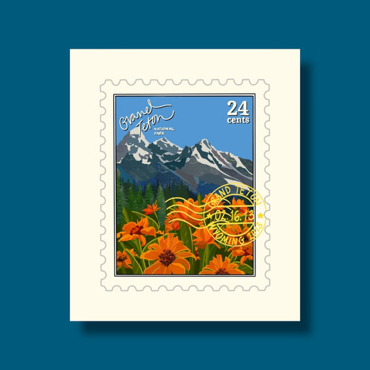 The Grand Tetons Stamp Sticker