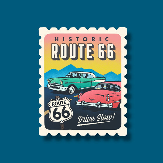 Route 66 Retro Stamp Sticker