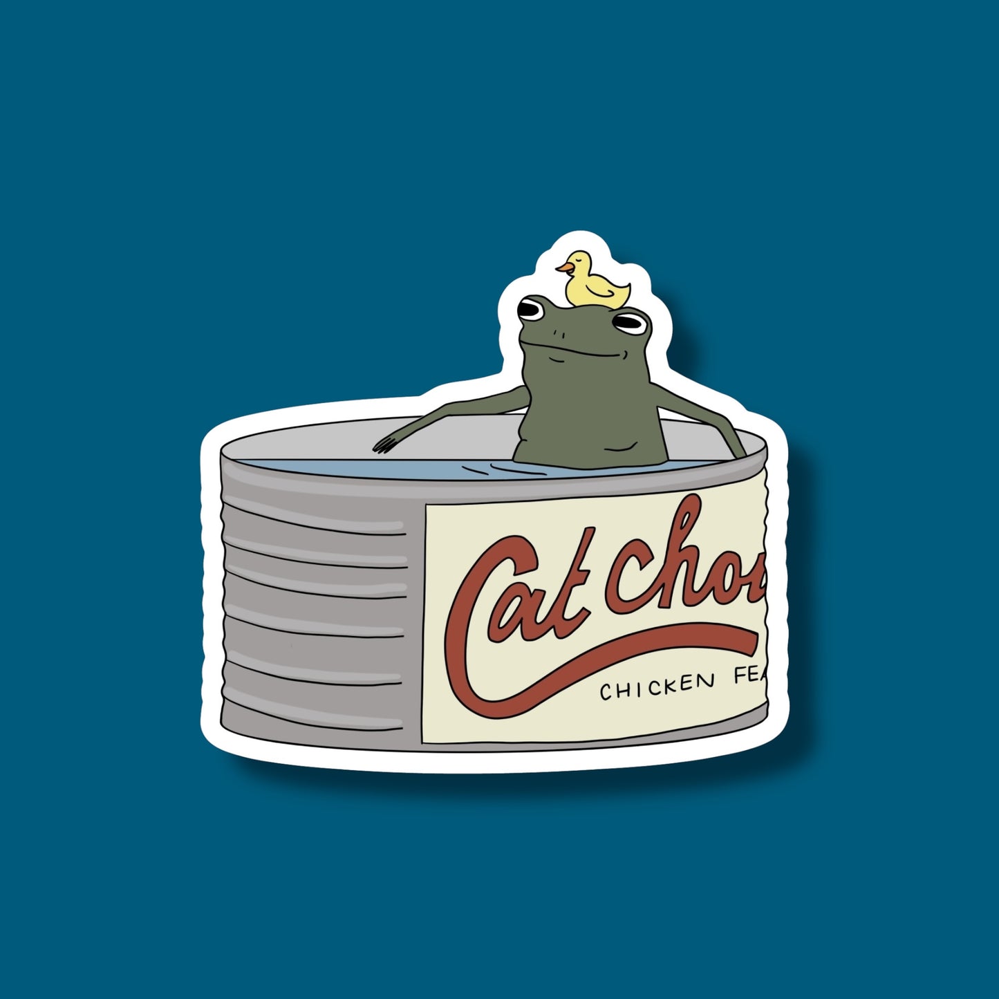 Frog Hot Tubbin’ in a Soup Can Sticker