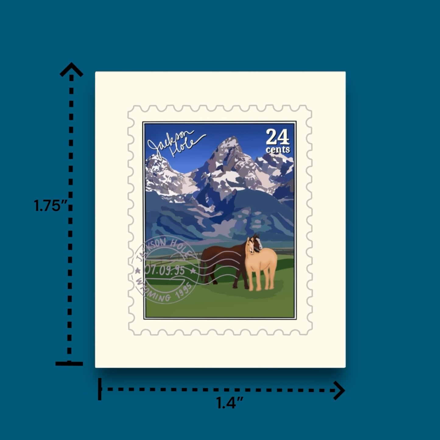 Jackson Hole Wyoming Stamp Sticker