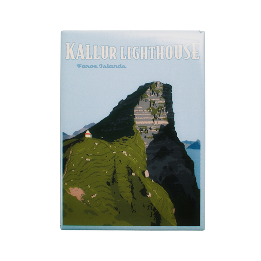 Kallur Lighthouse Faroe Islands Fridge Magnet (Pack of 12)
