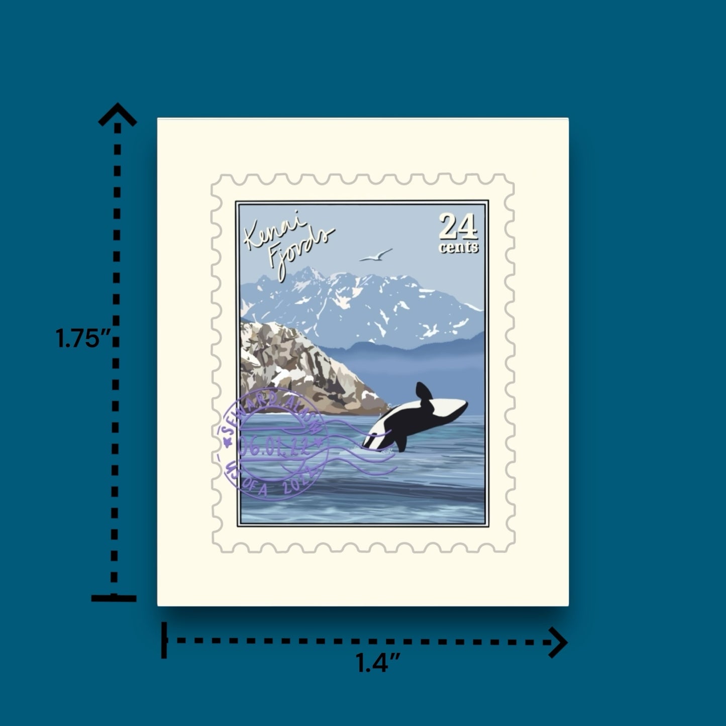 Kenai Fjords Alaska Stamp Stickers