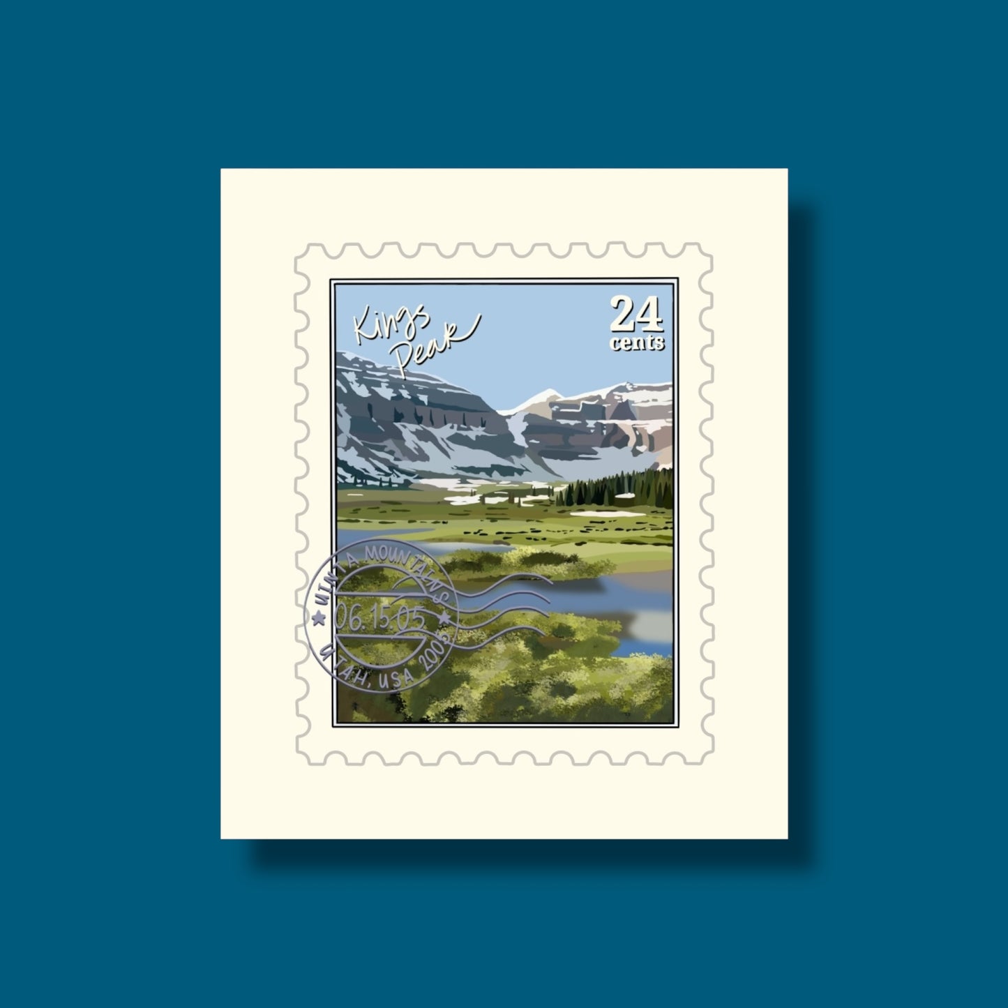 Kings Peak Utah Stamp Sticker