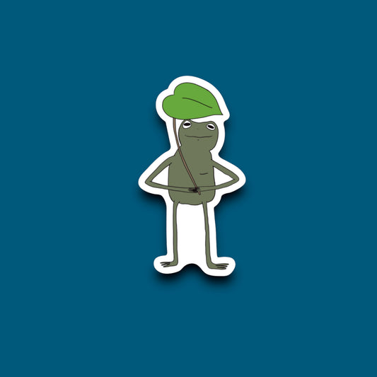 Frog With His Leaf Sticker (Pack of 12)
