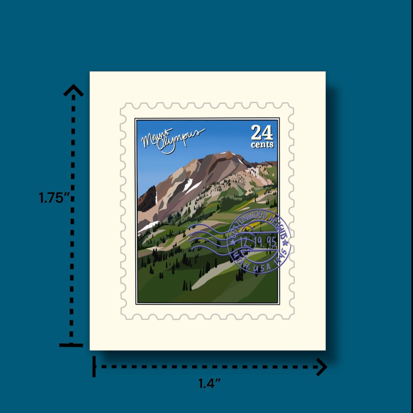 Mount Olympus Utah Stamp Sticker