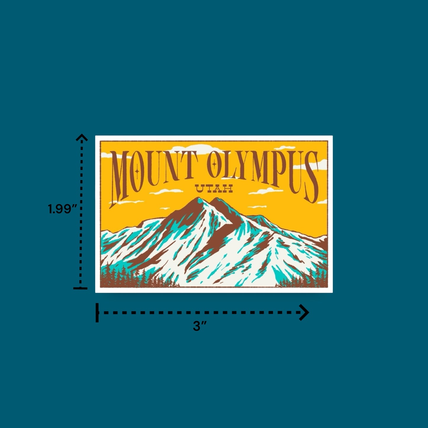 Mount Olympus Utah Yellow Sky Sticker