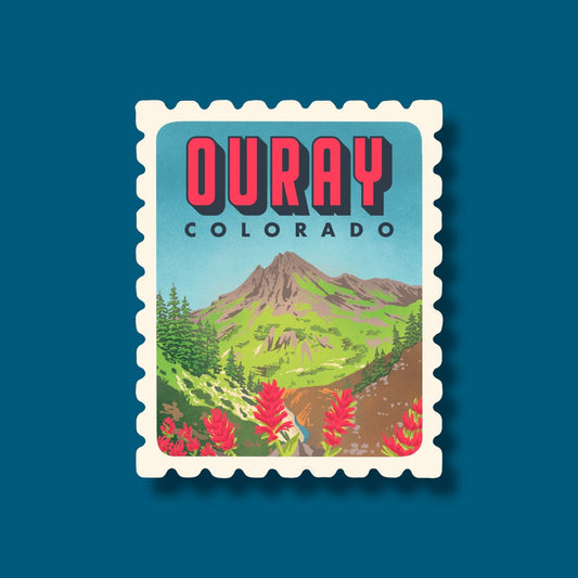Ouray Retro Stamp Sticker