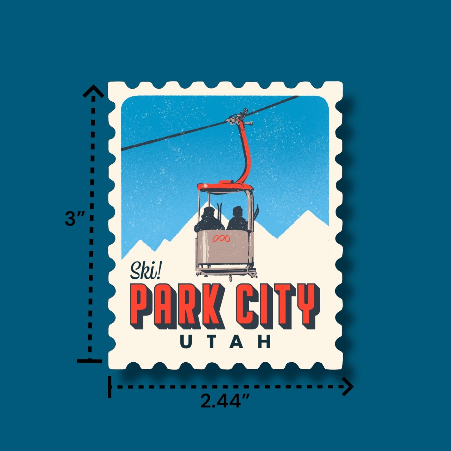 Park City Retro Stamp Sticker