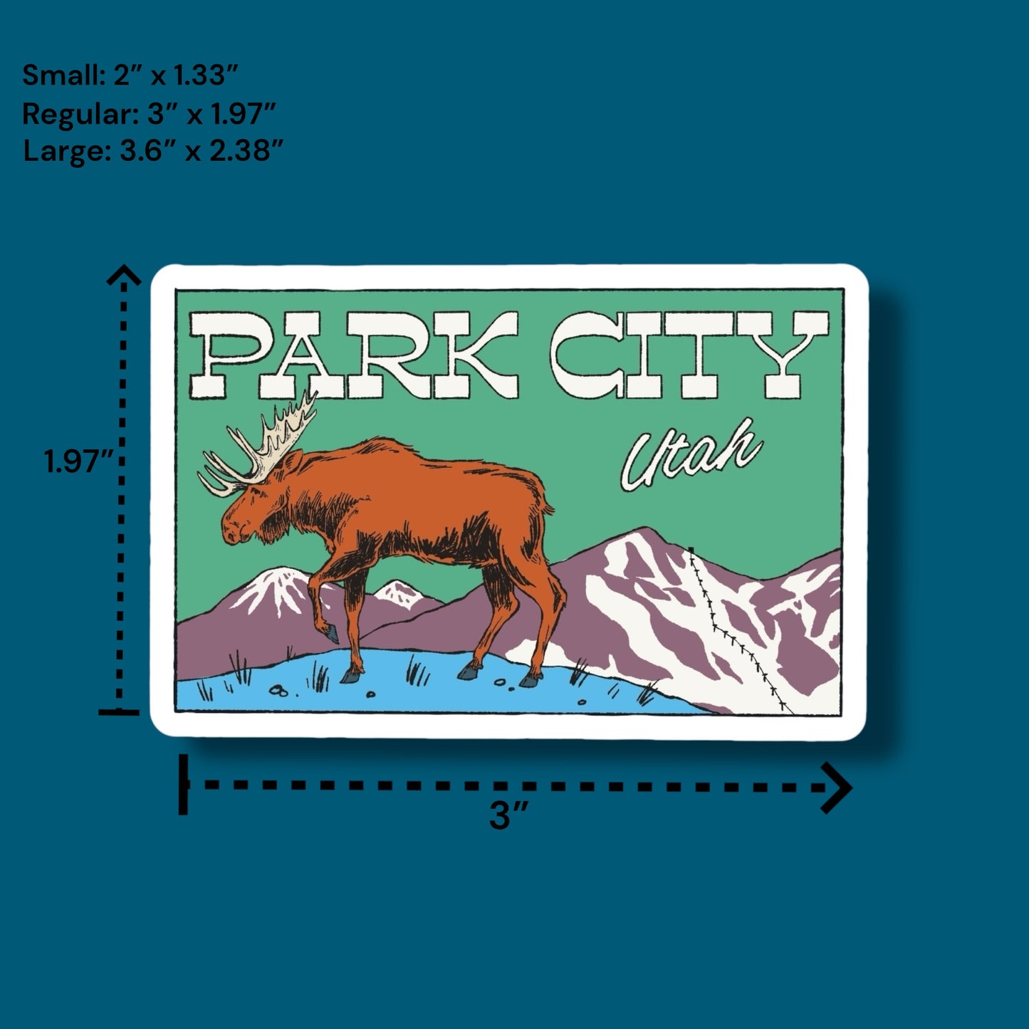 Park City Utah Moose Retro Sticker