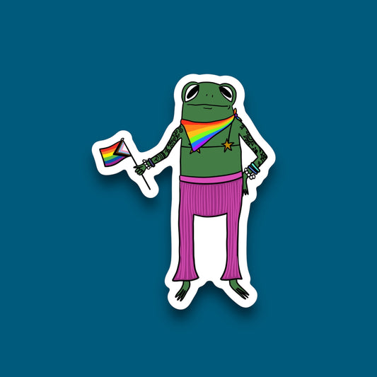 Pride Support Frog Sticker (Pack of 12)