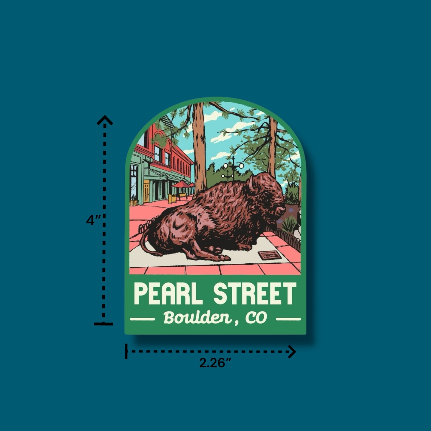 Pearl Street Boulder Colorado Arch Sticker