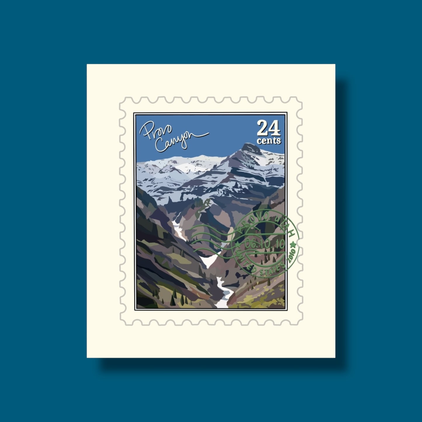 Provo Canyon Utah Stamp Sticker