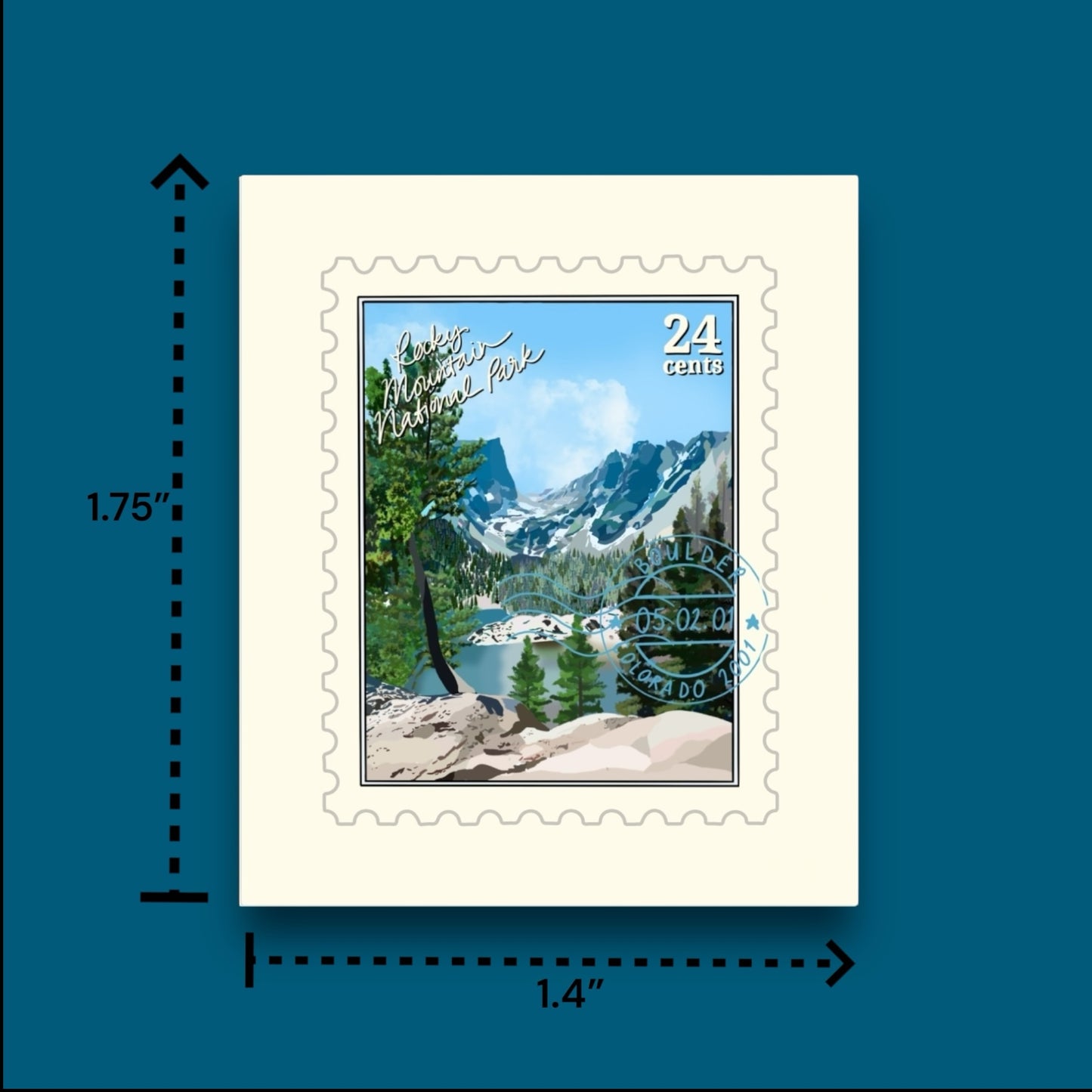 Rocky Mountain National Park Stamp Sticker