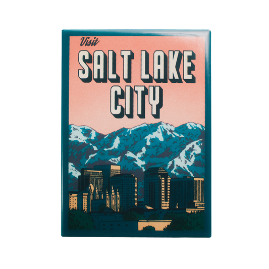 Salt Lake City Retro Fridge Magnet (Pack of 12)