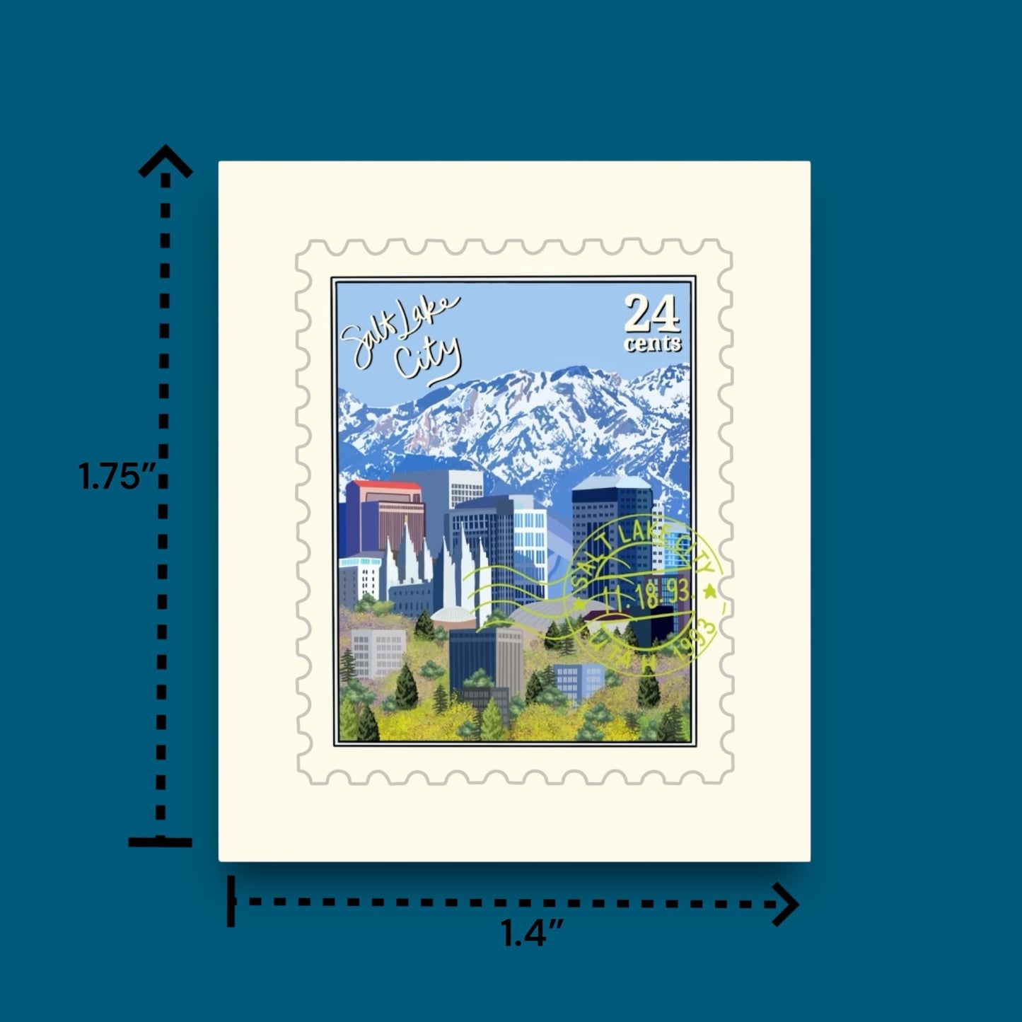 Salt Lake City Stamp Sticker