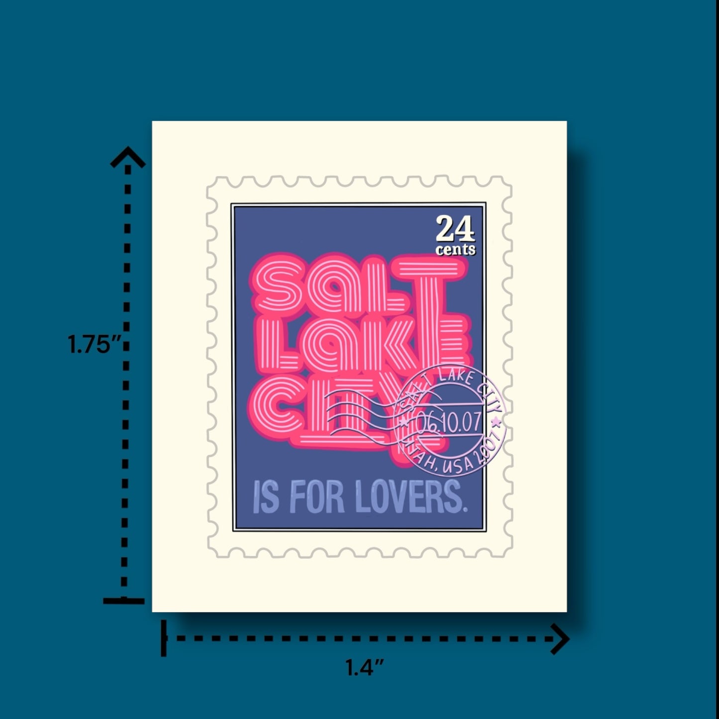 Salt Lake City Is For Lovers Stamp Sticker