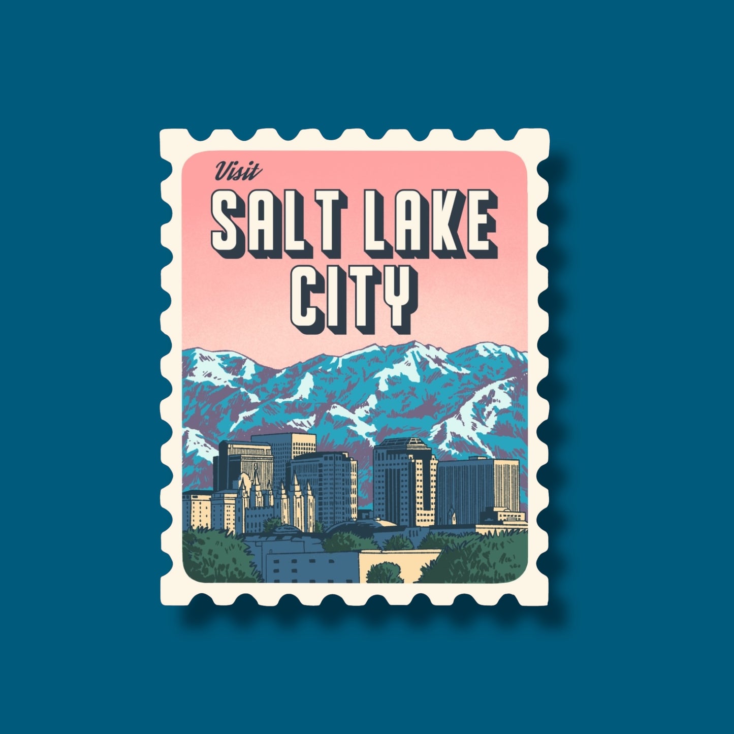 Salt Lake Retro Stamp Sticker (Copy)