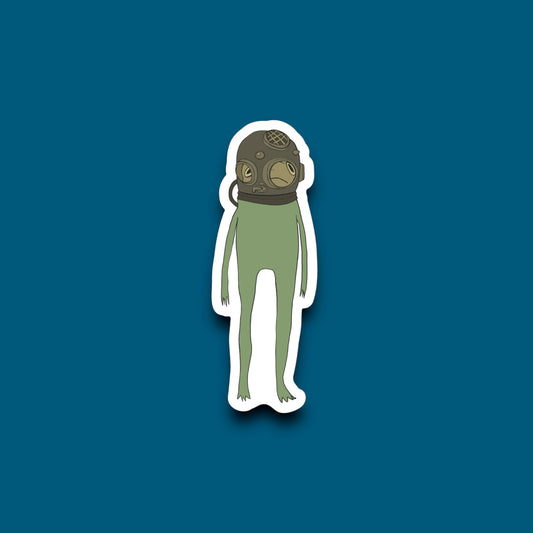 Frog With Scuba Diver Mask Sticker (Pack of 12)