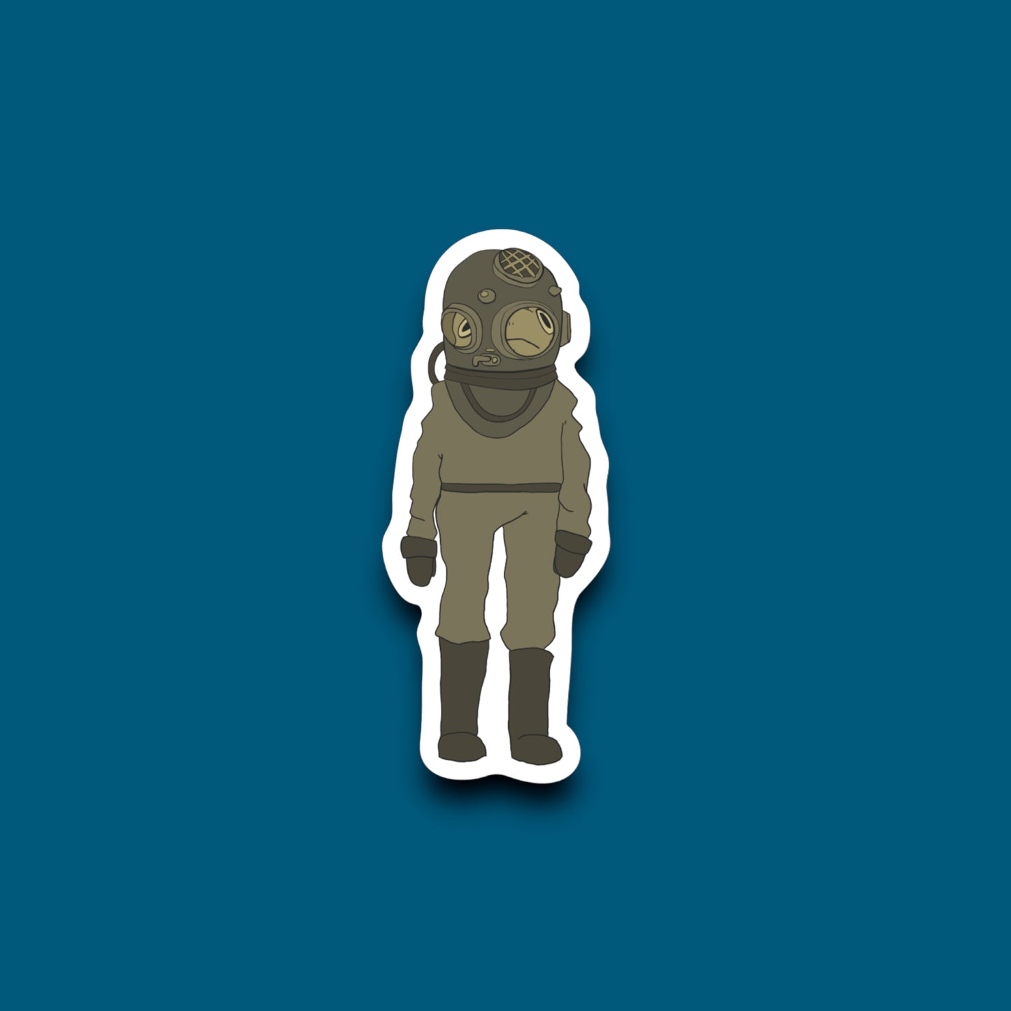Frog in Scuba Diver Suit Sticker (Pack of 12)