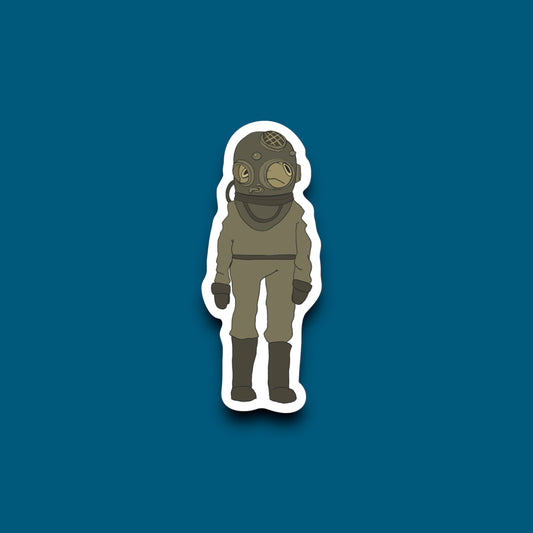 Frog in Scuba Diver Suit Sticker (Pack of 12)