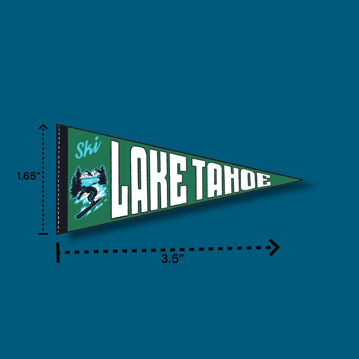 Ski Lake Tahoe Pennant Sticker