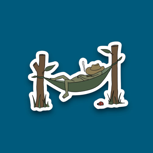 Smokin’ in a Hammock Frog Sticker (Pack of 12)