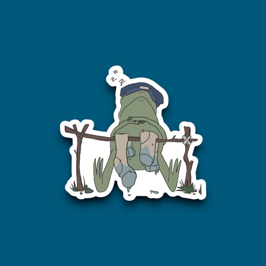 Sleeping Frog Sticker (Pack of 12)
