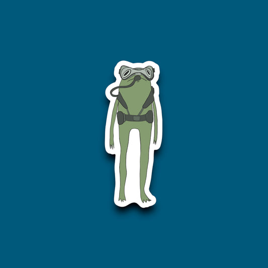 Scuba Frog Sticker (Pack of 12)