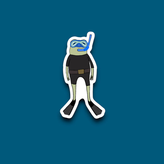 Snorckeling Frog Sticker (Pack of 12)