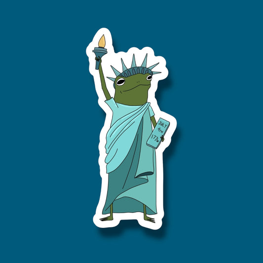 Satue Of Liberty Frog Sticker