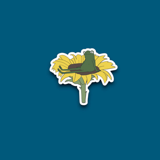 Sunflower Hangs Frog Sticker (Pack of 12)