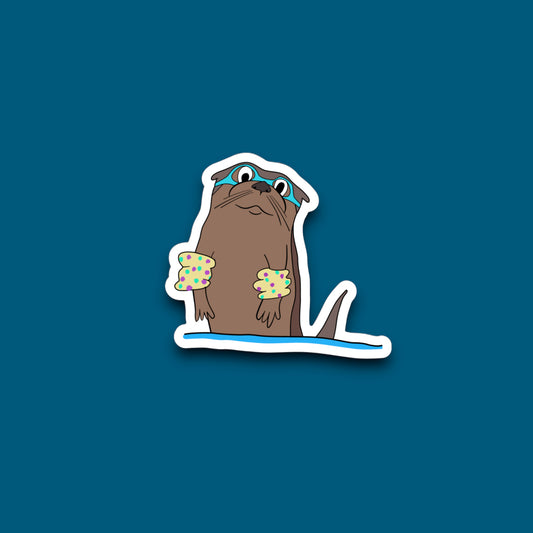 Swimming Otter Sticker (Pack of 12)