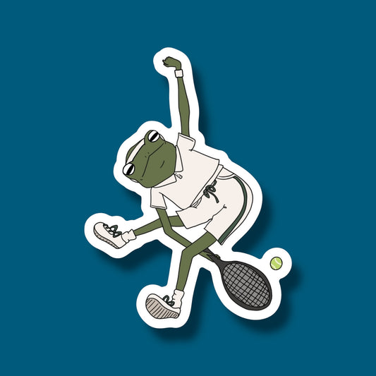 Tennis Frog Sticker