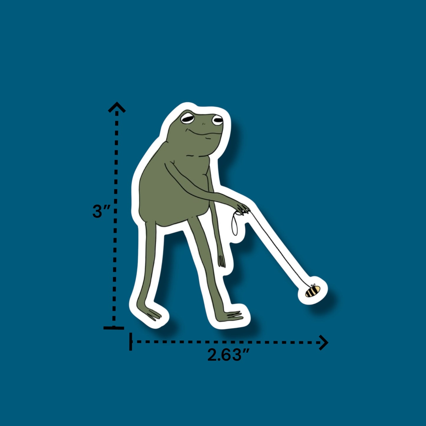 Frog Walkin’ A Bee Sticker