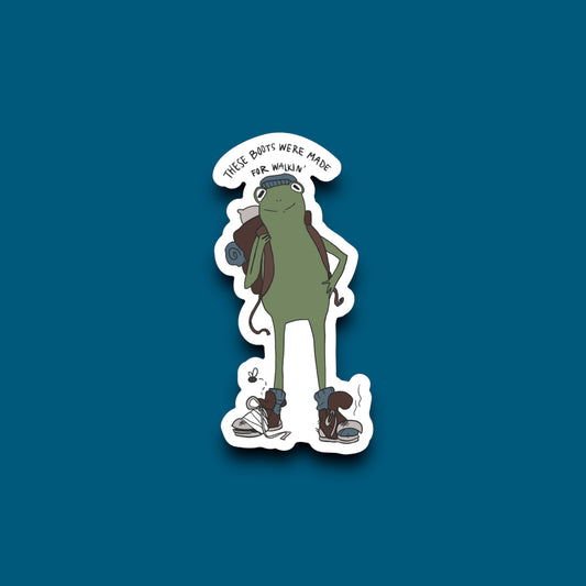 These Boots Were Made For Walking Frog Sticker (Pack of 12)