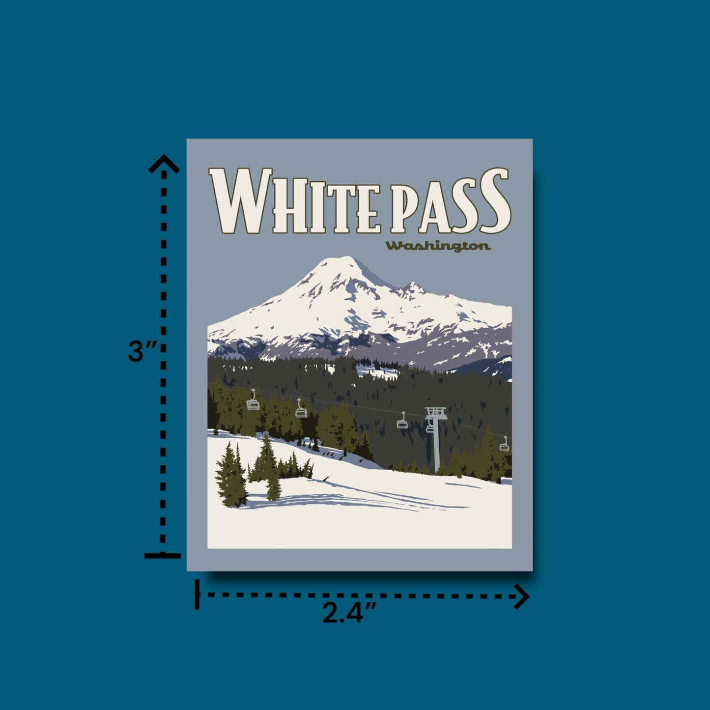 White Pass Washington- Poster Sticker