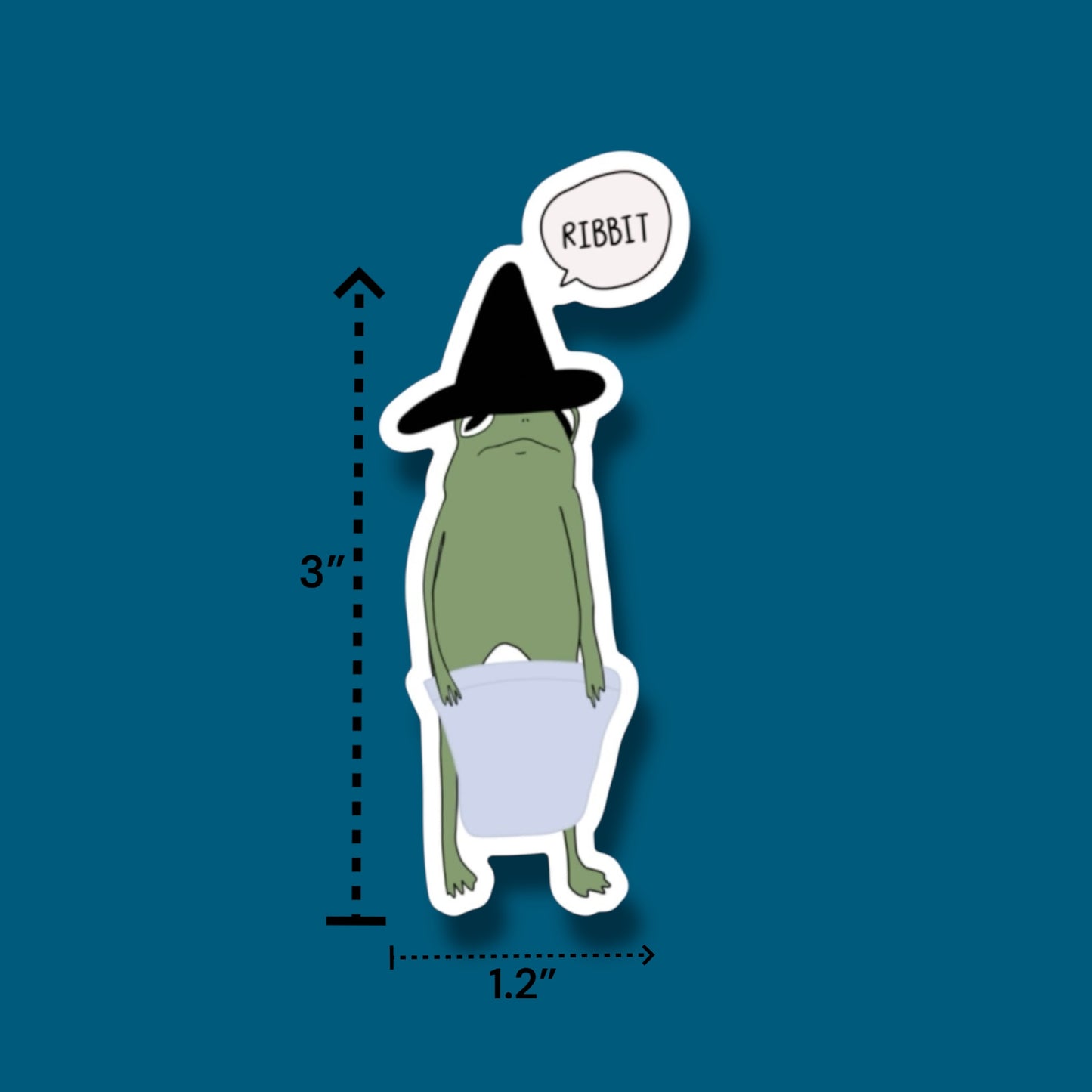 Halloween Witch Frog Sticker